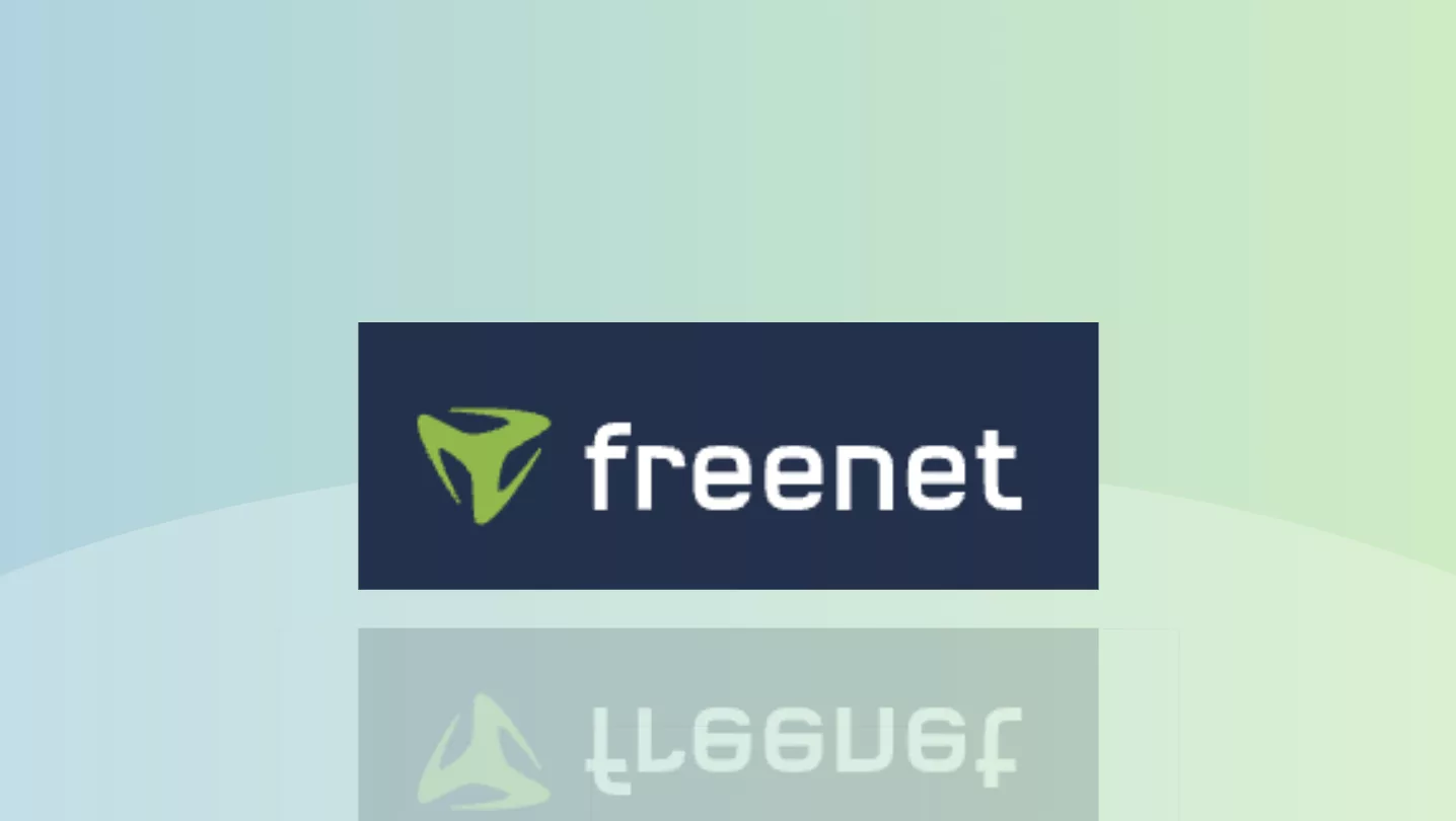 Freenet-Logo vor grünem Hintergrund