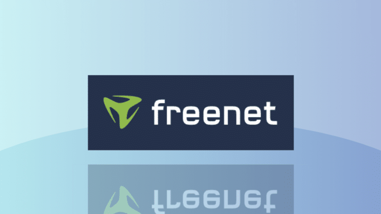 Freenet-Logo vor blauem Hintergrund als Symbolbild für Black-Week-Tarif-Deals bei Freenet