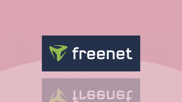 Freenet-Logo vor Rotem Hintergrund