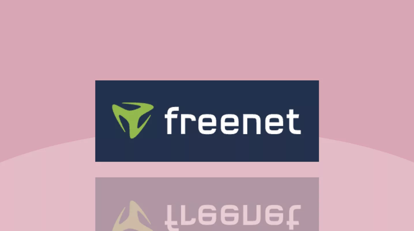 Freenet-Logo vor Rotem Hintergrund