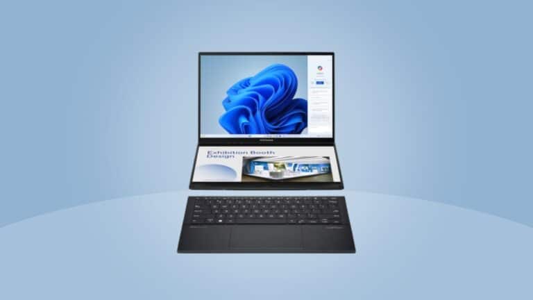 Asus Laptop mit zwei Bildschirmen