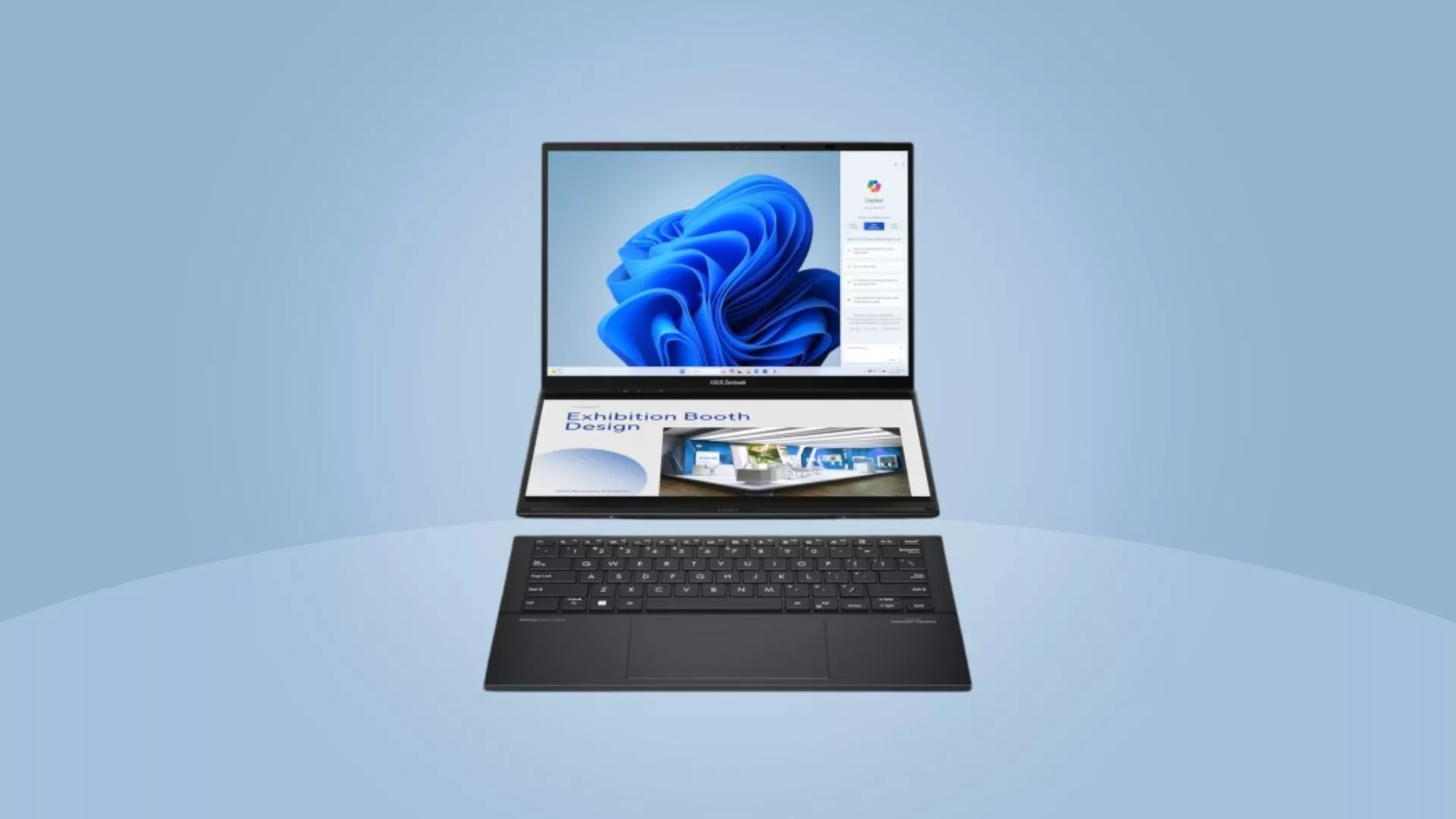 Asus Laptop mit zwei Bildschirmen