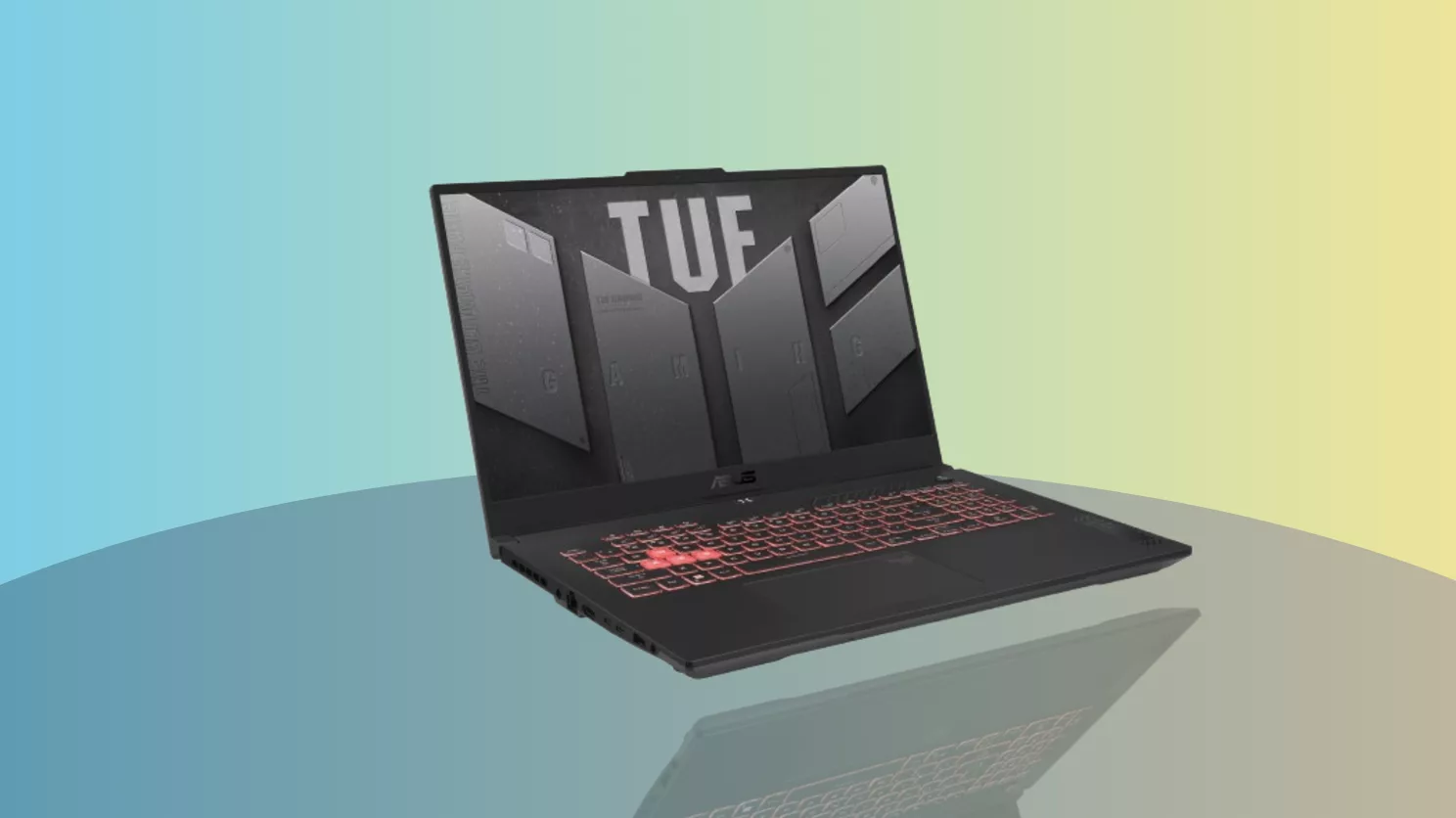 Asus Gaming Laptop vor grünem Hintergrund