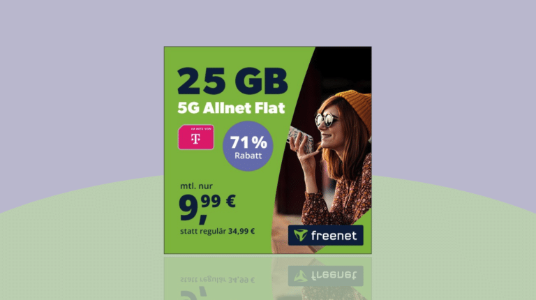 Freenet-Tarif-Konditionen vor lila-grünem Hintergrund