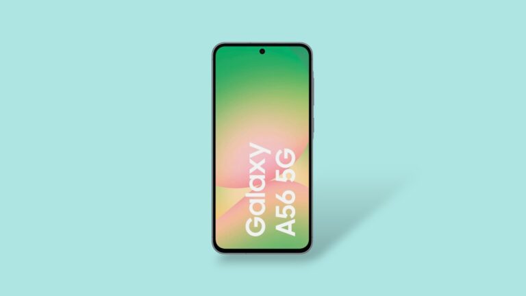 Samsung A56 vor blauem Hintergrund