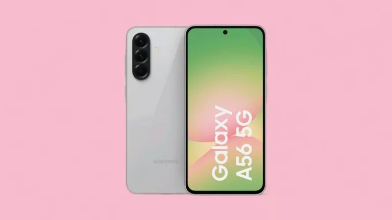 Samsung A56 vor pinkem Hintergrund