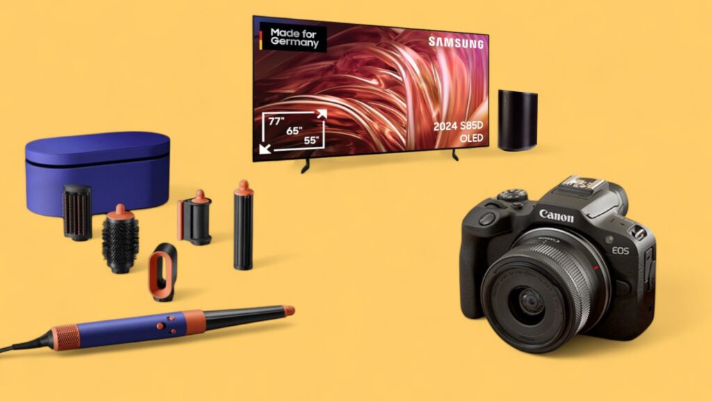 Deals des Tages vor gelbem Hintergrund