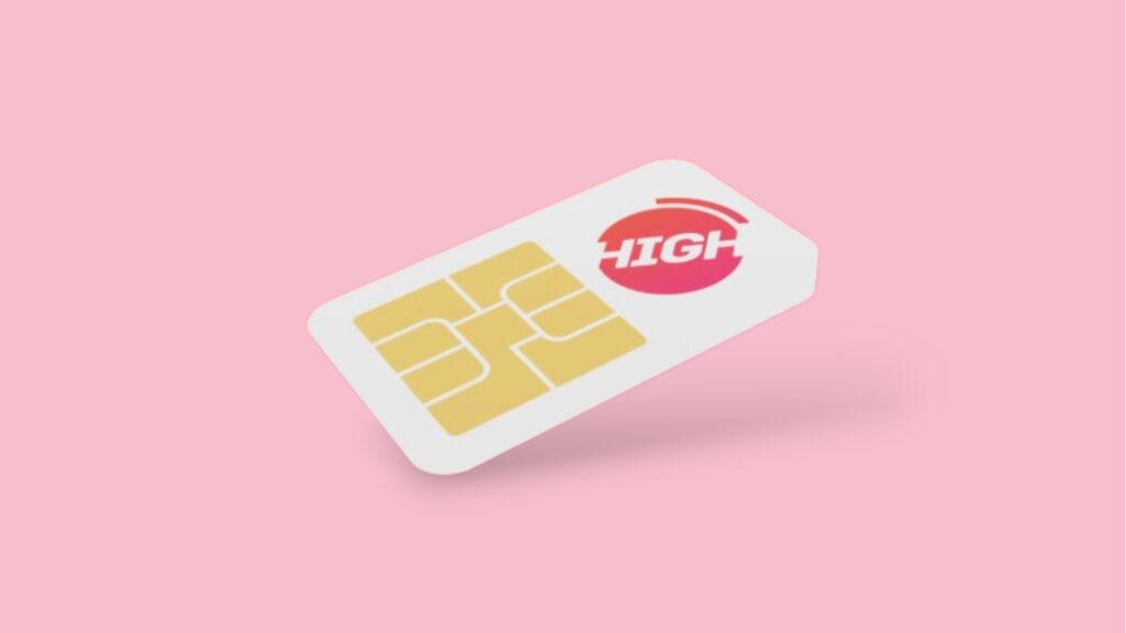 High-Mobil Tarifangebot vor pinkem Hintergrund
