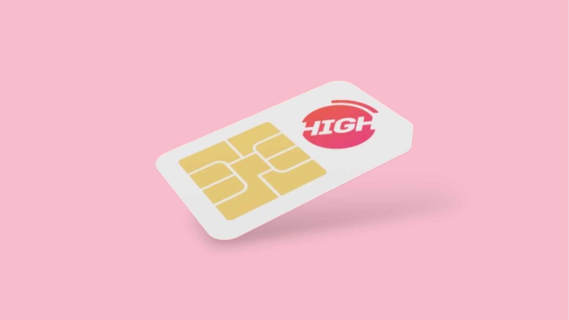 High-Mobil Tarifangebot vor pinkem Hintergrund