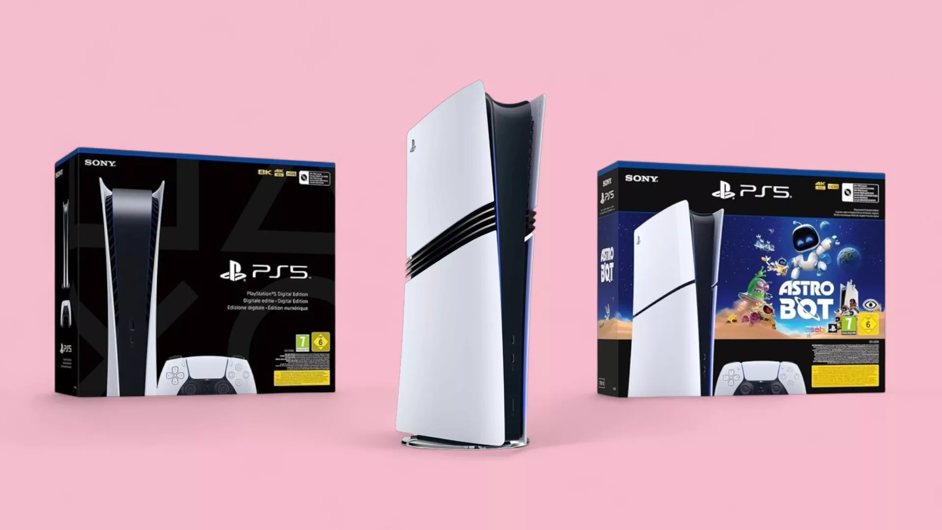 PS5 Angebot vor pinkem Hintergrund