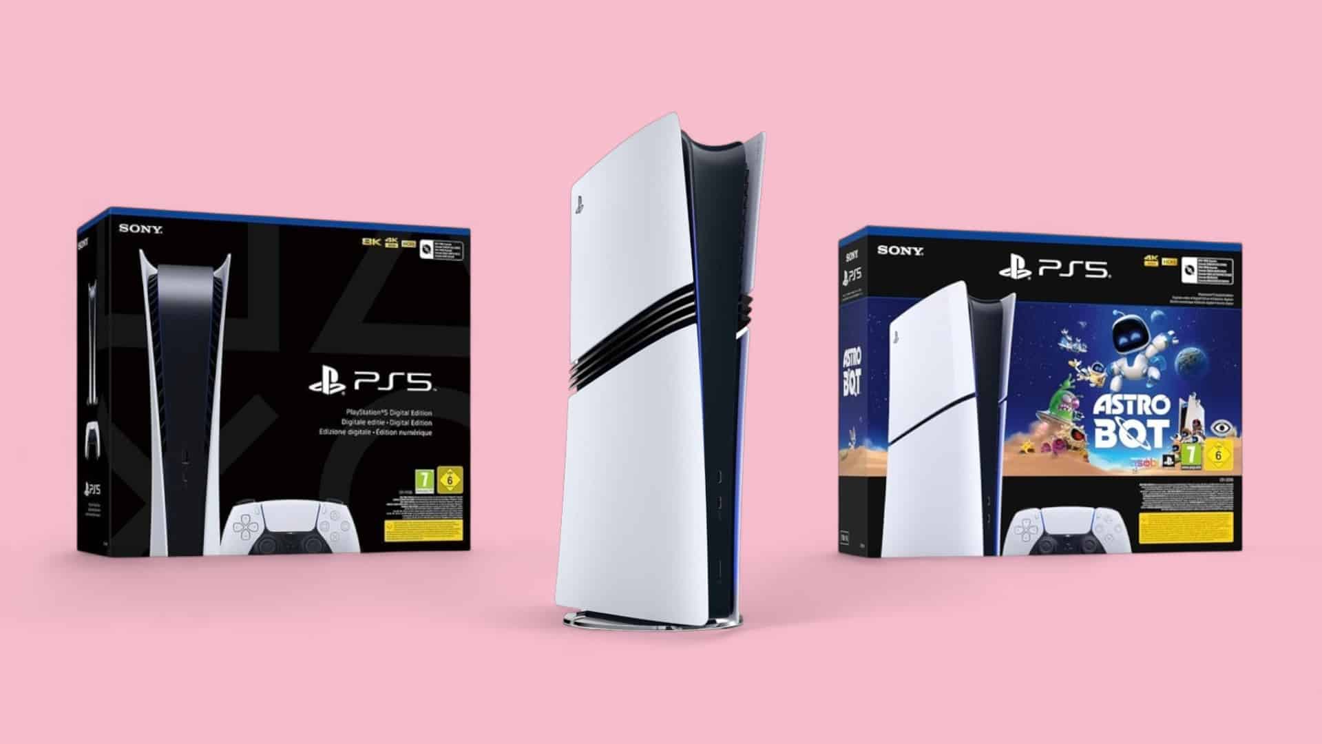 PS5 Angebot vor pinkem Hintergrund