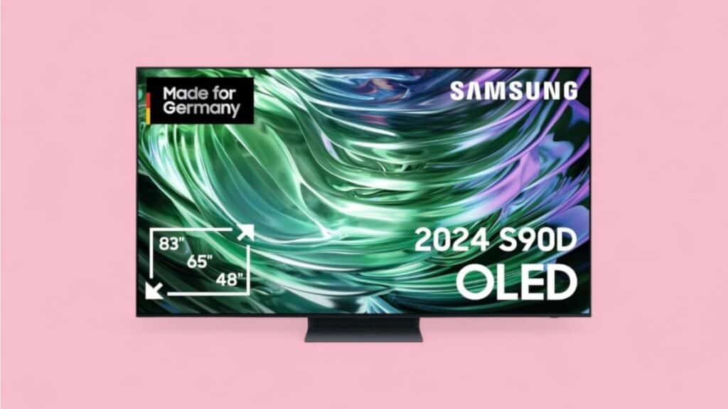 S90D vor pinkem Hintergrund