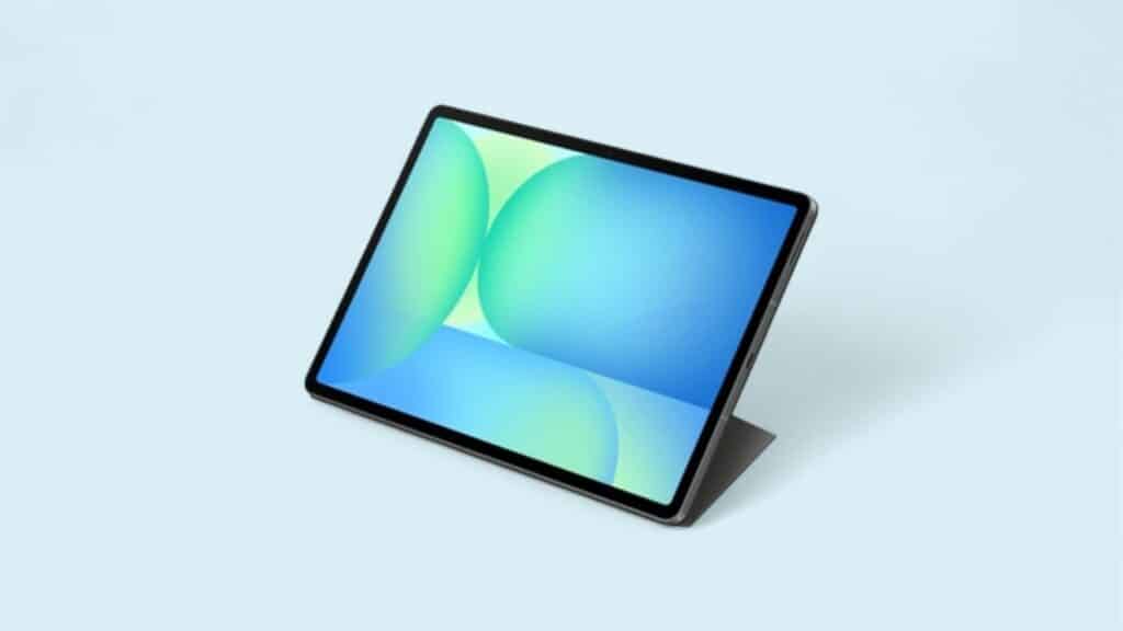 Samsung Galaxy Tab S10 FE im Angebot vor blauem Hintergrund