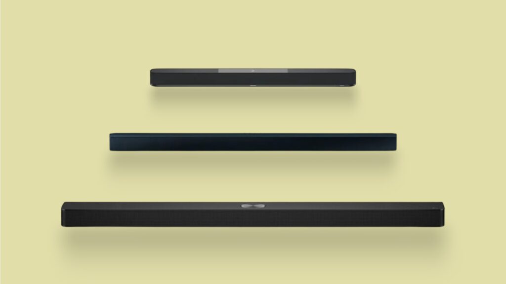 Soundbar Angebot vor braunem Hintergrund