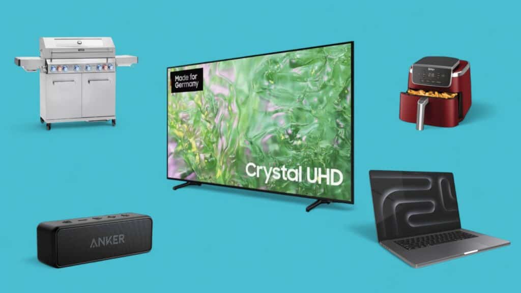 Deals des Tages vor blauem Hintergrund