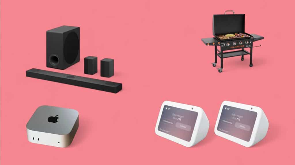 Deals des Tages vor pinkem Hintergrund
