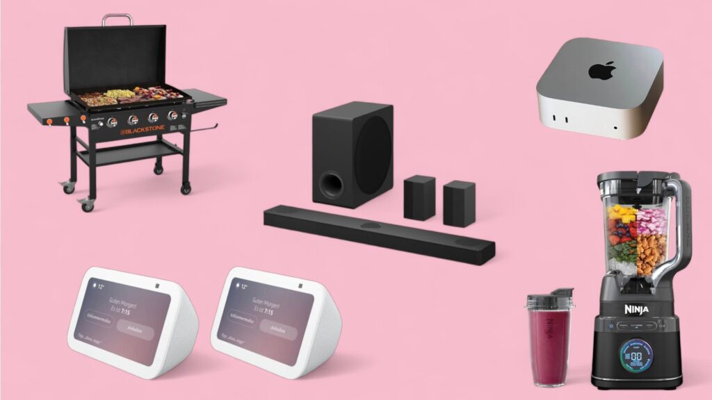 Deals des Tages vor pinkem Hintergrund