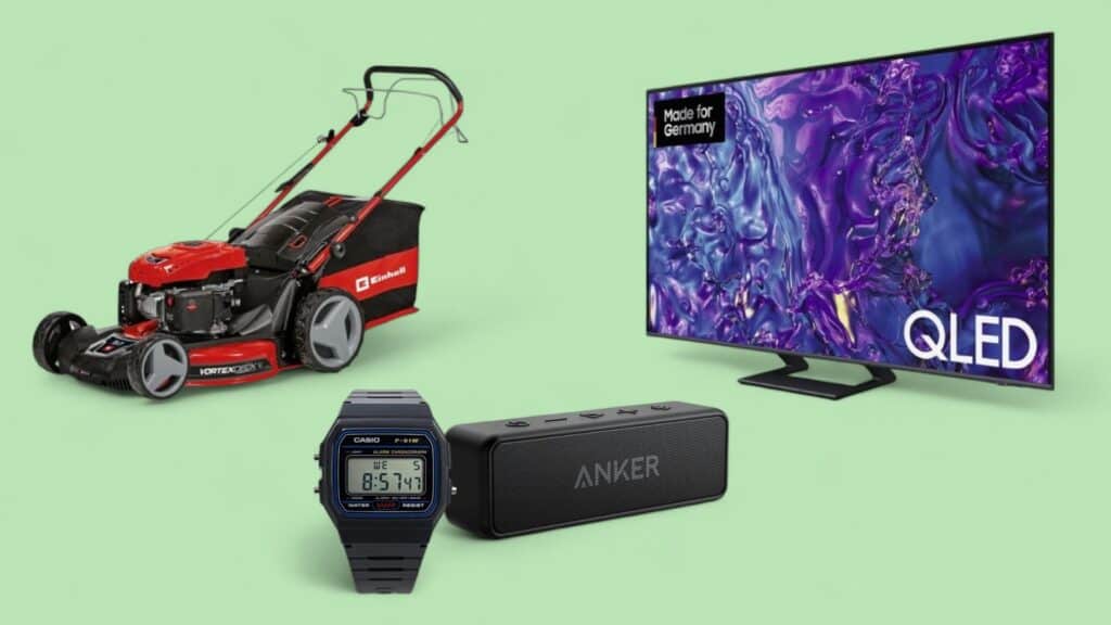 Deals des Tages vor grünem Hintergrund