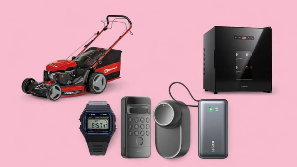 Deals des Tages vor rosa Hintergrund