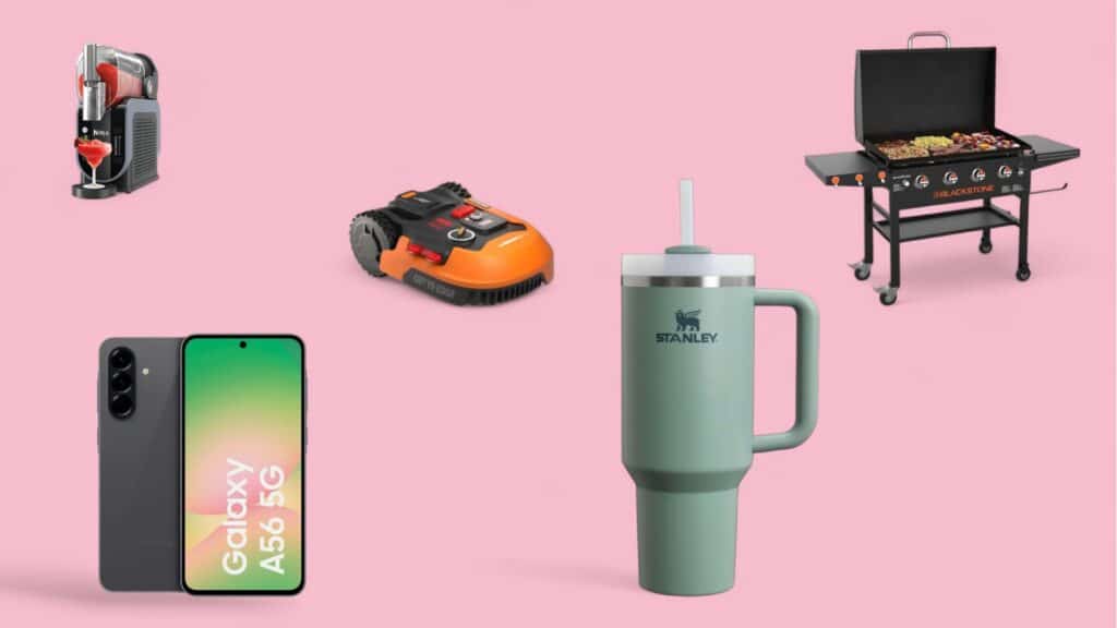Deals des Tages vor pinkem Hintergrund