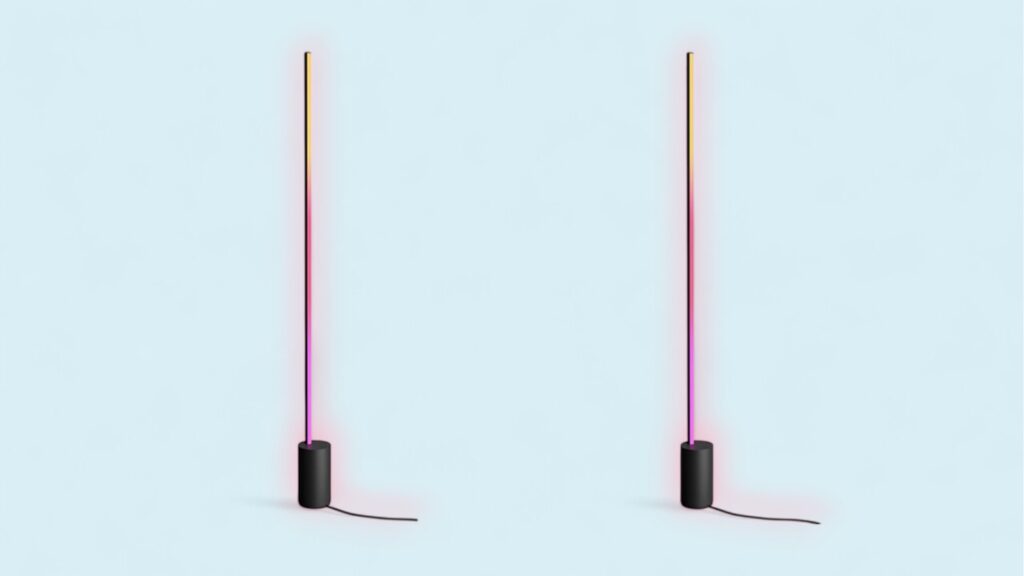 Philips Hue Gradient Signe im Angebot vor blauem Hintergrund