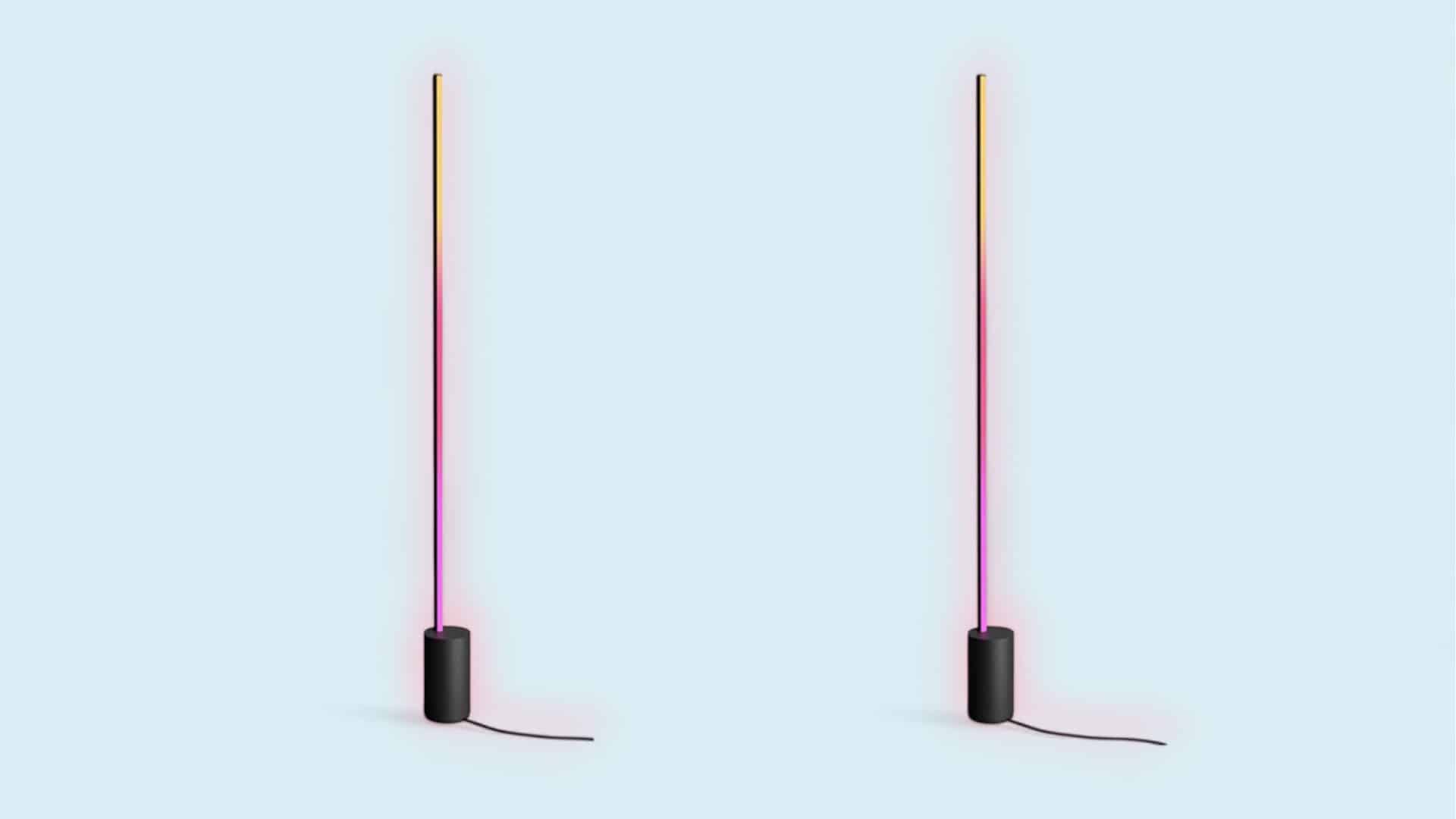 Philips Hue Gradient Signe im Angebot vor blauem Hintergrund