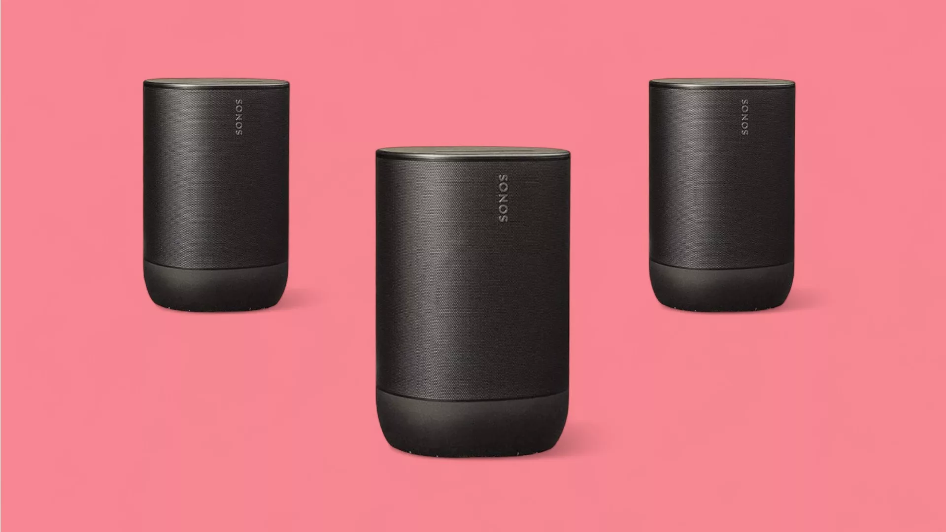 Sonos Move 2 im Angebot vor pinkem Hintergrund