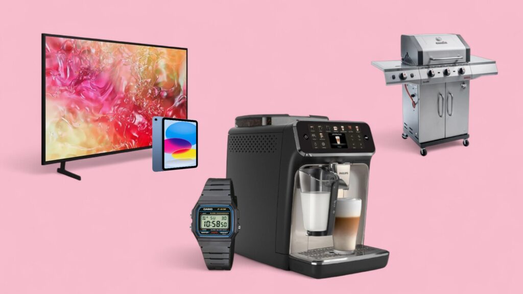 Deals des Tages vor lila Hintergrund