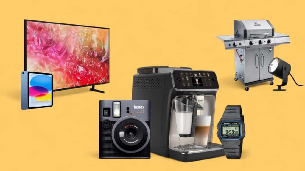 Deals des Tages vor gelbem Hintergrund