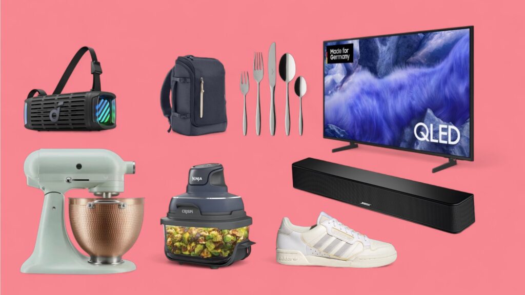 Deals des Tages vor pinkem Hintergrund