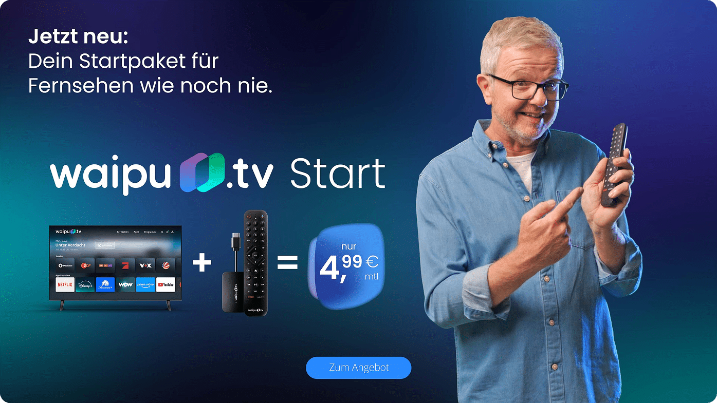 Waipu.tv Start Jahrespaket inkl. Waipu.tv Stick (2. Generation)