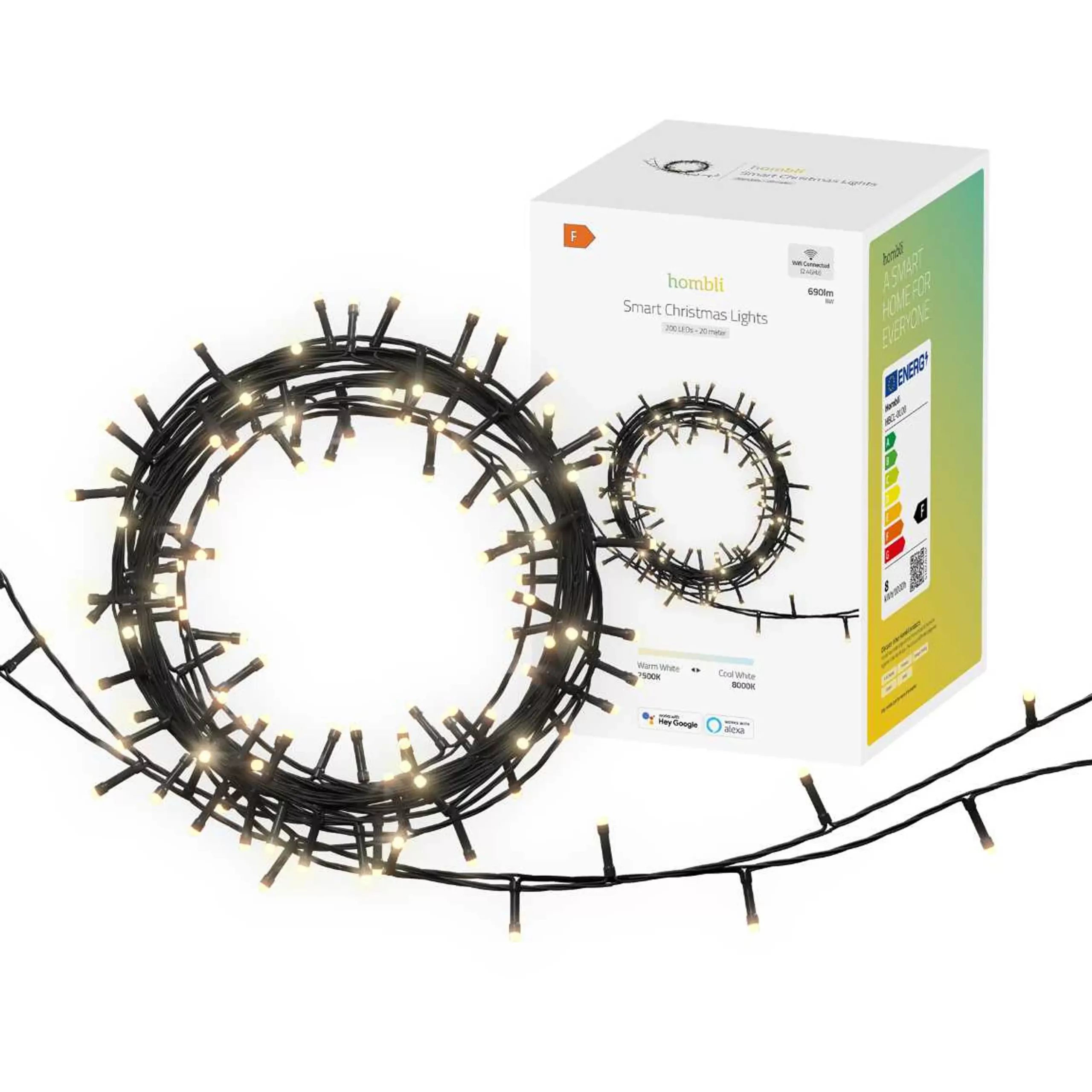 Hombli Smarte Lichterkette für drinnen und draußen