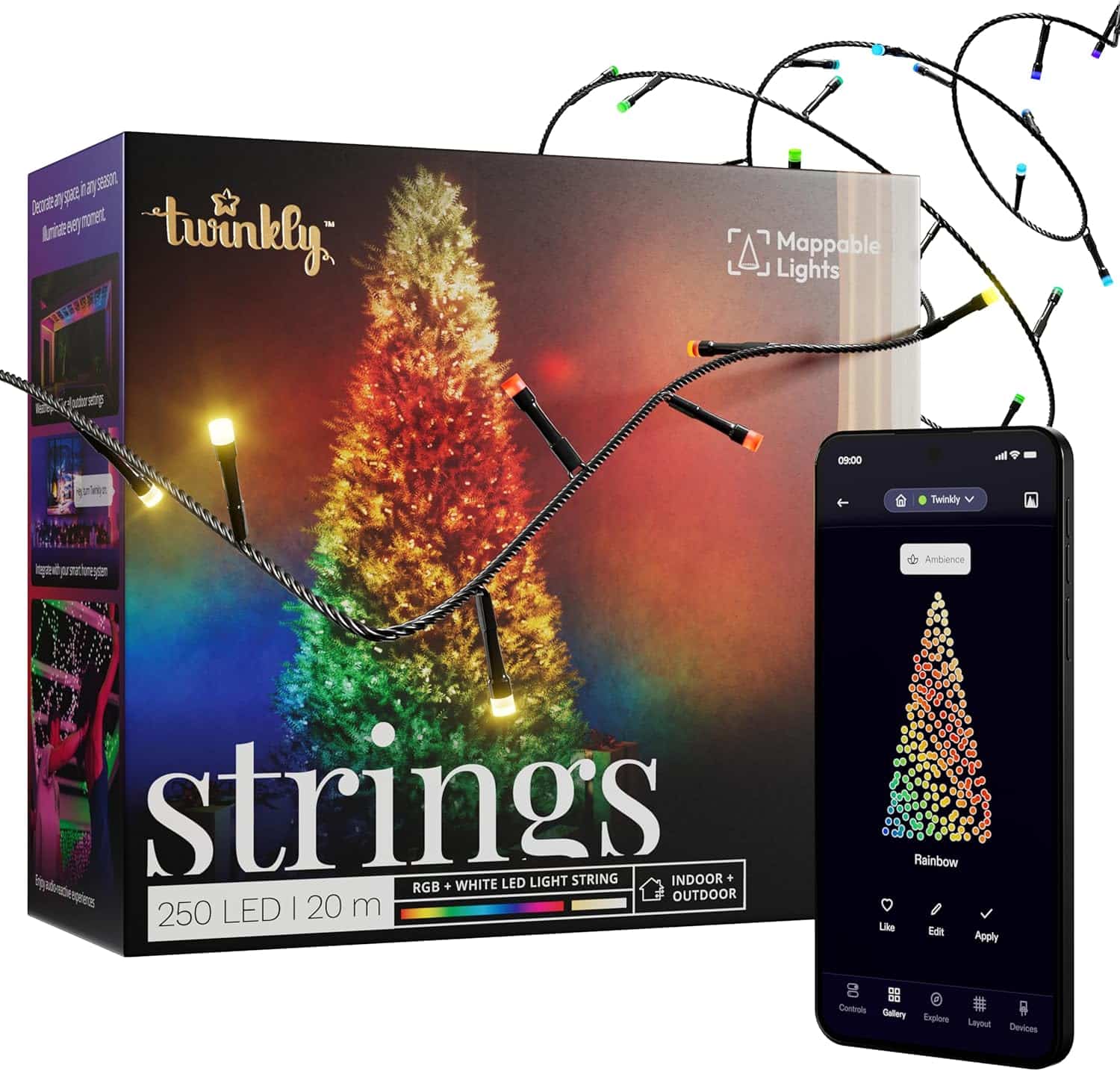 Twinkly Strings 250 LED RGB+ Weiß