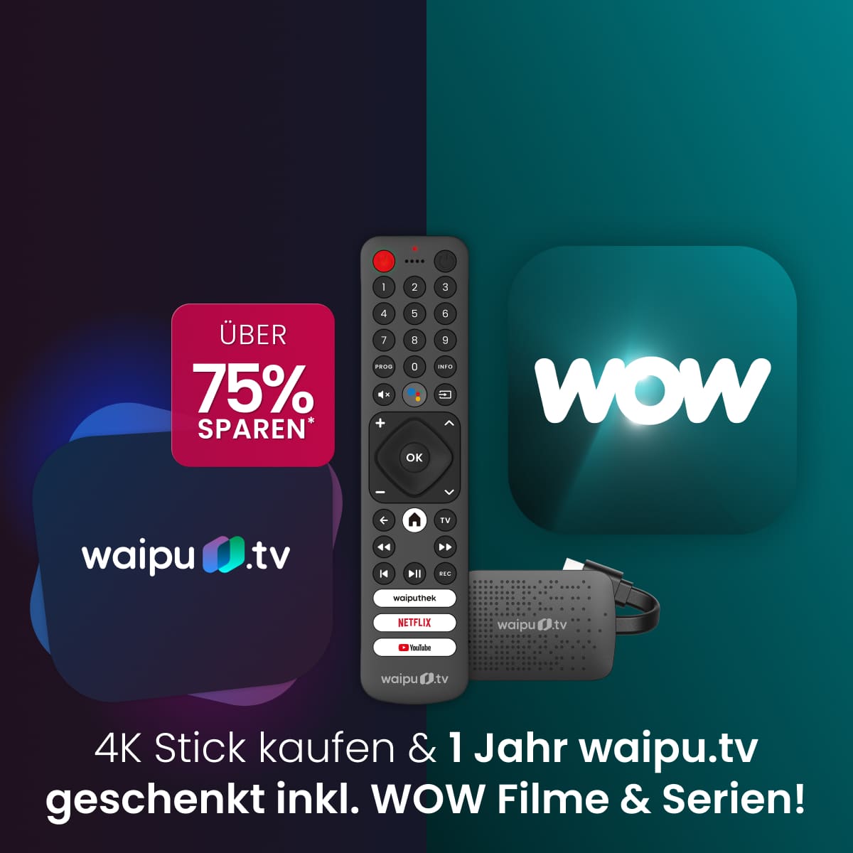 Waipu.tv Perfect Plus mit 4K Stick und Wow Filme & Serien