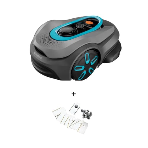 Gardena Smart Sileno Sense + Ersatzmesser + Garage