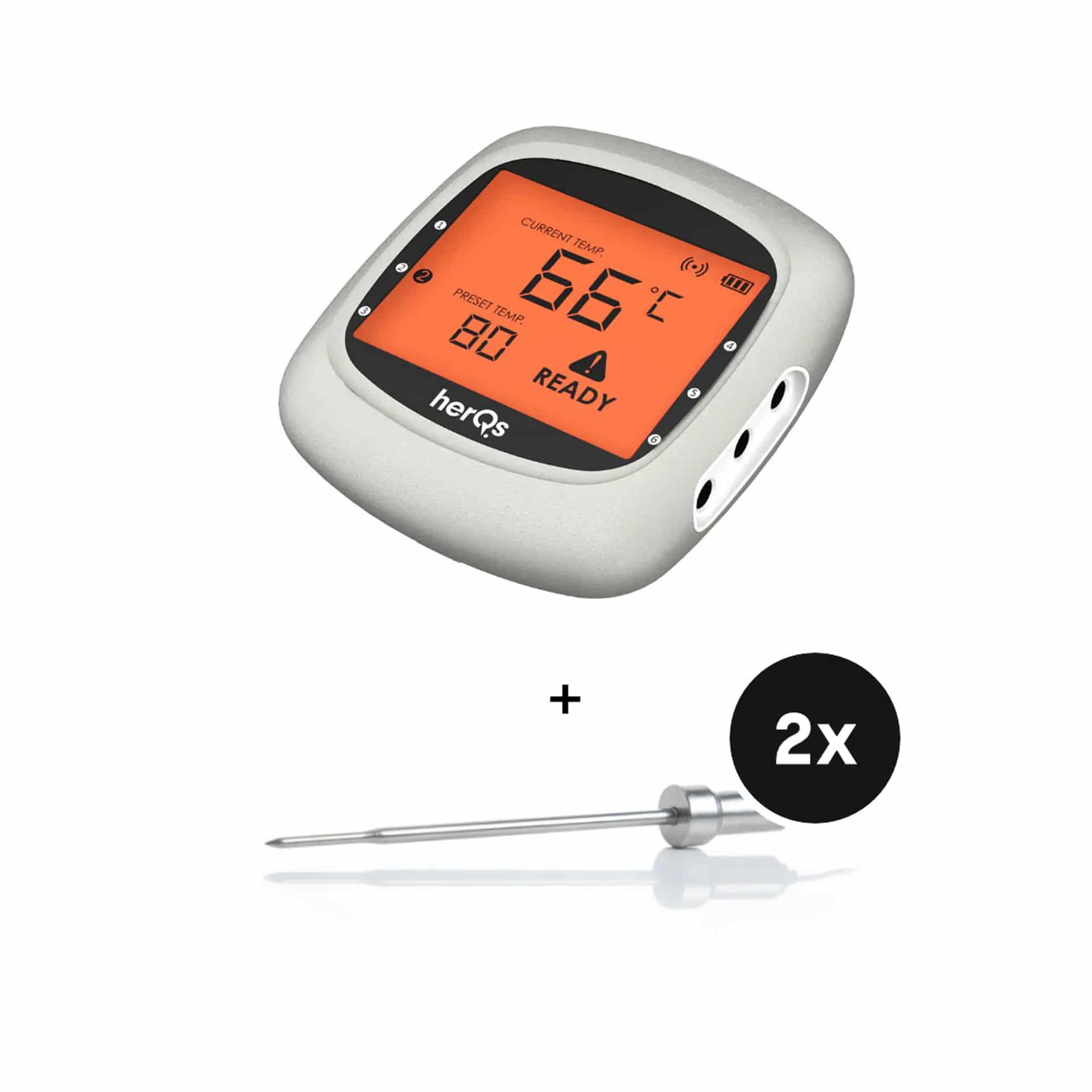 HerQs Grillthermometer im Set mit vier Sonden