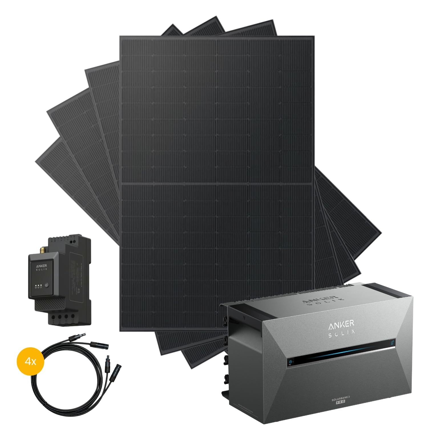 Kleines Kraftwerk 2000 Watt Balkonkraftwerk inkl. Speicher Anker Solarbank 3 Pro