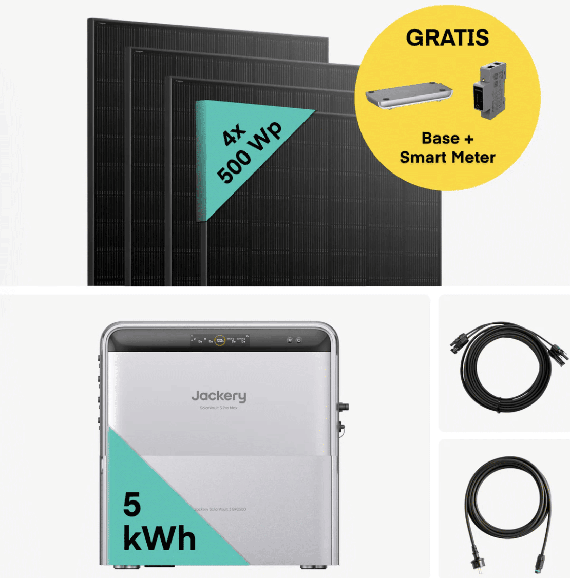 Yuma x Jackery 2000 Watt Balkonkraftwerk mit SolarVault 3 Pro MAX inkl. Zusatz-Batterie