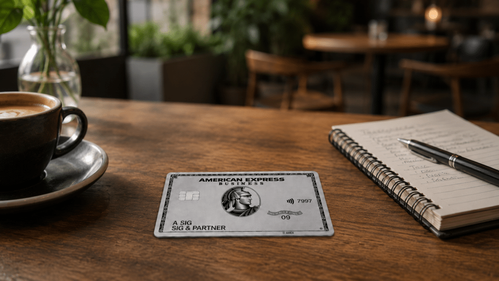 Business Platinum Card im Café