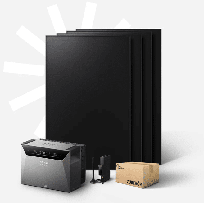 Quattro-Set: 4 Module inkl. Anker Solix Solarbank 4