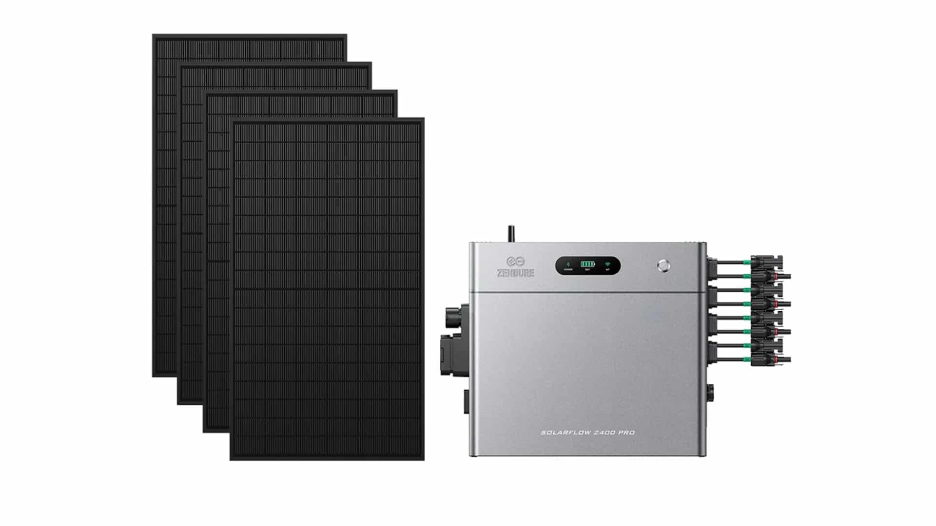 Zendure SolarFlow 2400 Pro - 4 bifaziale Solarmodule mit gratis Halterungen