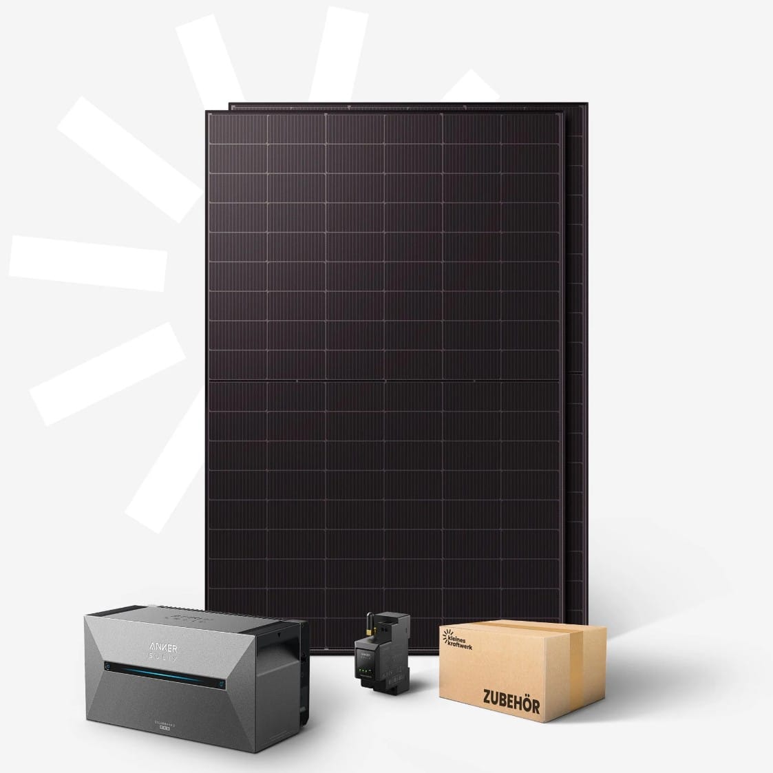 1000Wp Balkonkraftwerk mit Speicher Anker SOLIX Solarbank 2 Pro