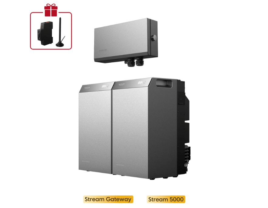 EcoFlow Stream Gateway Multisystem mit Stream 5000 Balkonkraftwerk Speicher