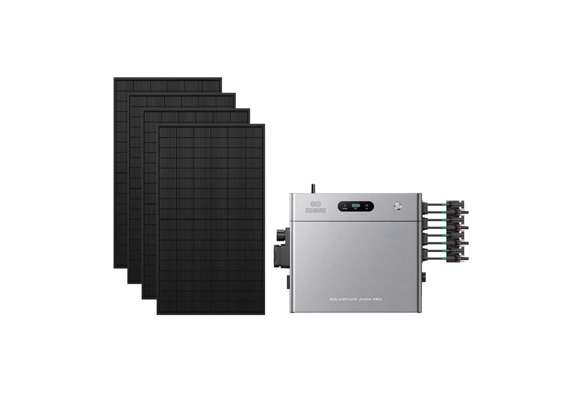 Zendure Balkonkraftwerk mit 4 Modulen und Speicher SolarFlow 2400 Pro
