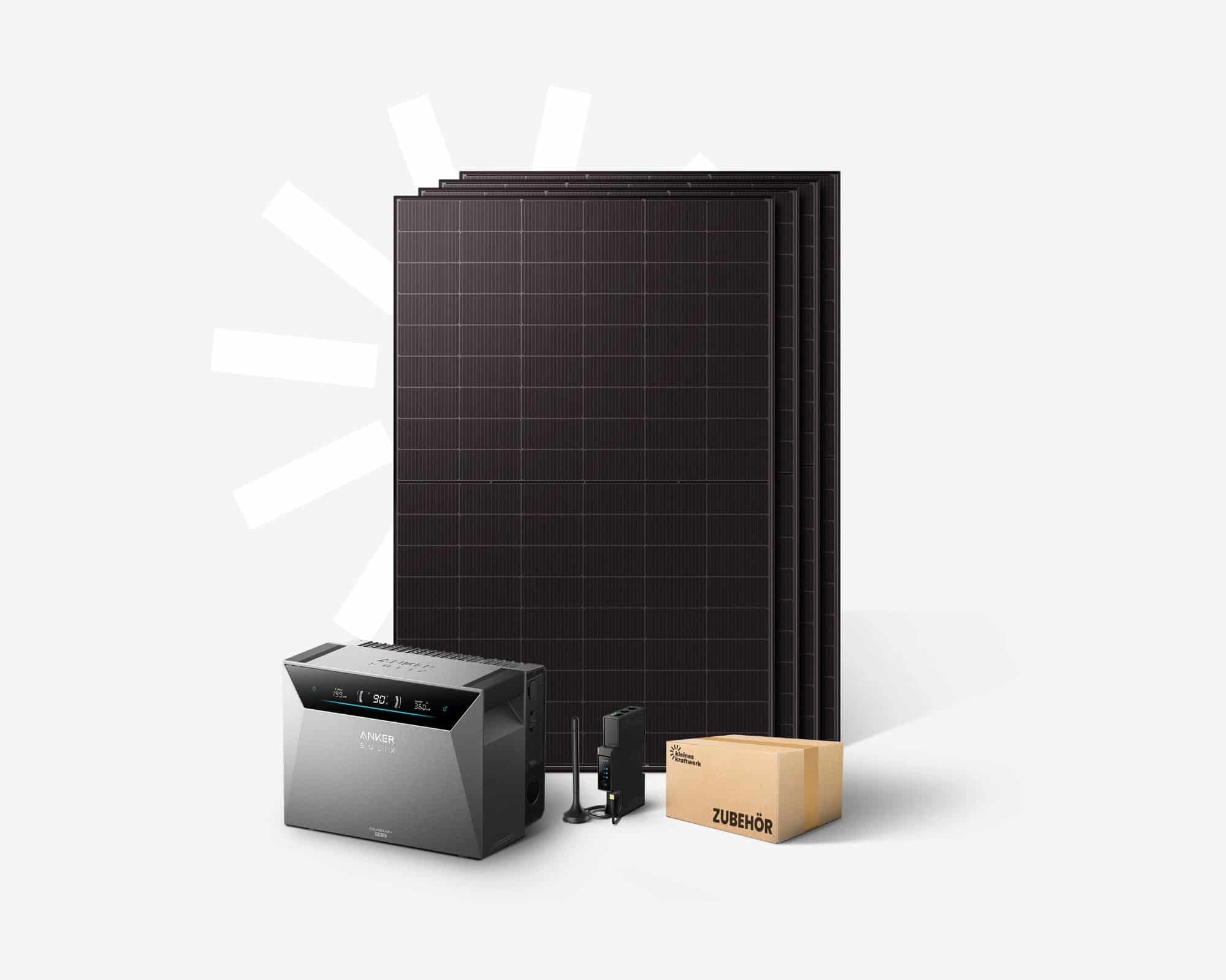 Kleines Kraftwerk 1920 Watt Balkonkraftwerk mit Speicher Anker Solarbank 4 Pro