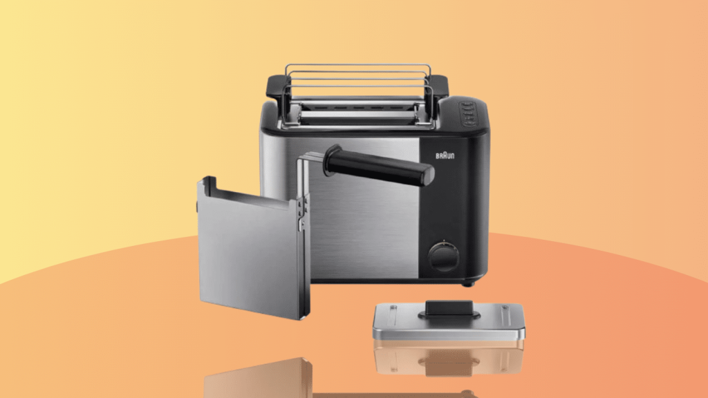 Braun Toaster IDCollection vor orangem Hintergrund