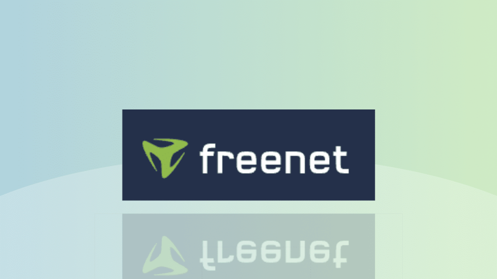 Freenet-Logo vor grünem Hintergrund