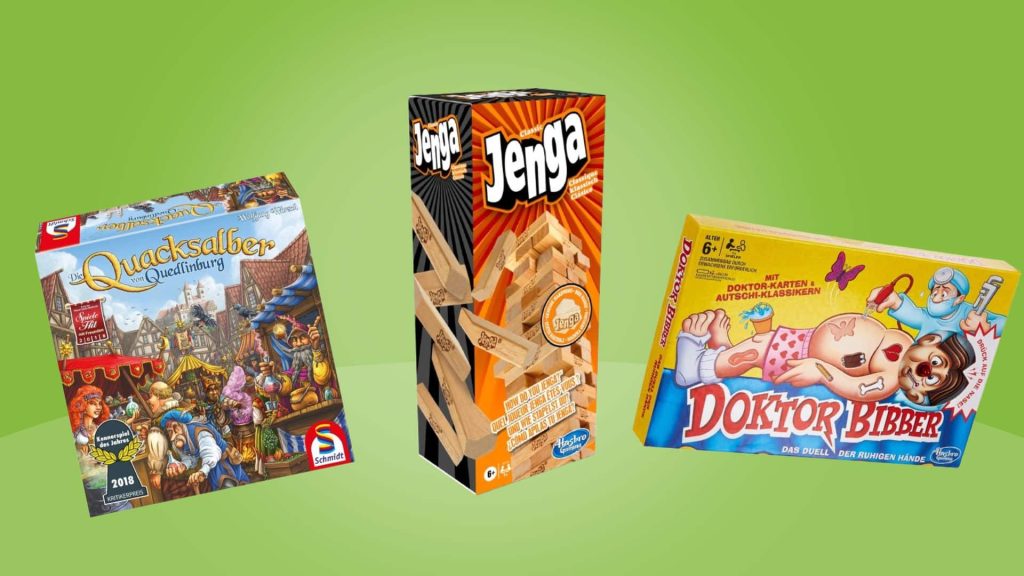 Jenga, Cluedo und Doktor Bibber sind aktuell im Angebot bei Amazon