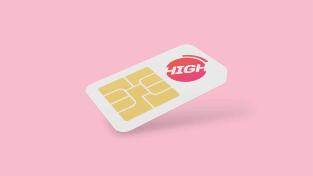 High-Mobil Tarifangebot vor pinkem Hintergrund