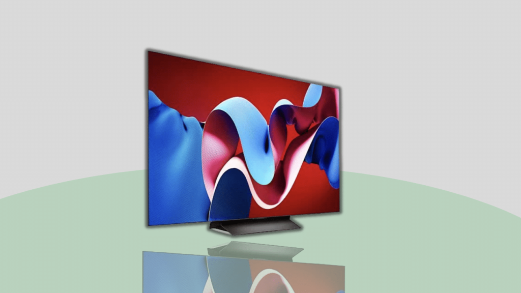 LG OLED55C43LA vor grauem Hintergrund